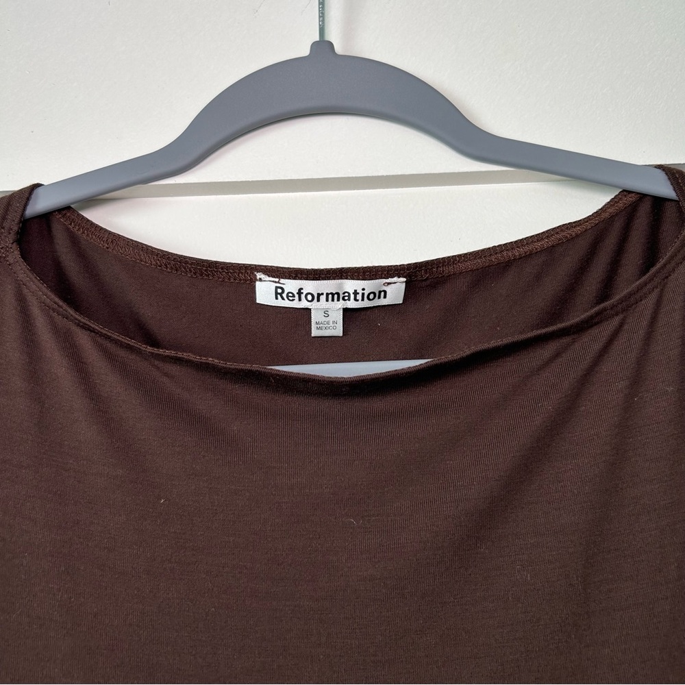 Reformation Quinley Knit Dress Brown Size Small - Picture 4 of 10